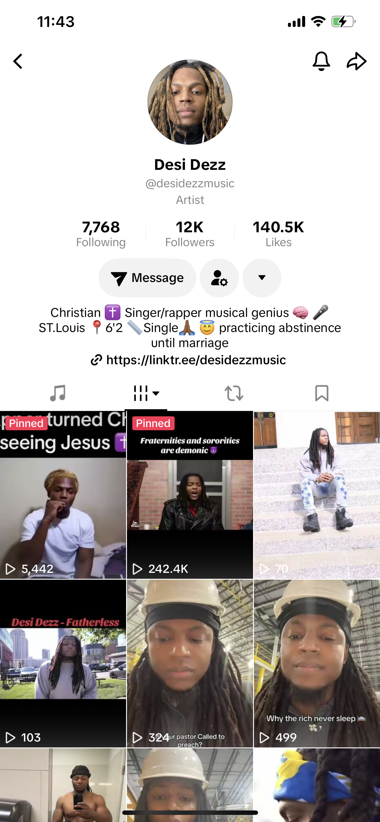 TikTok account 12k followers