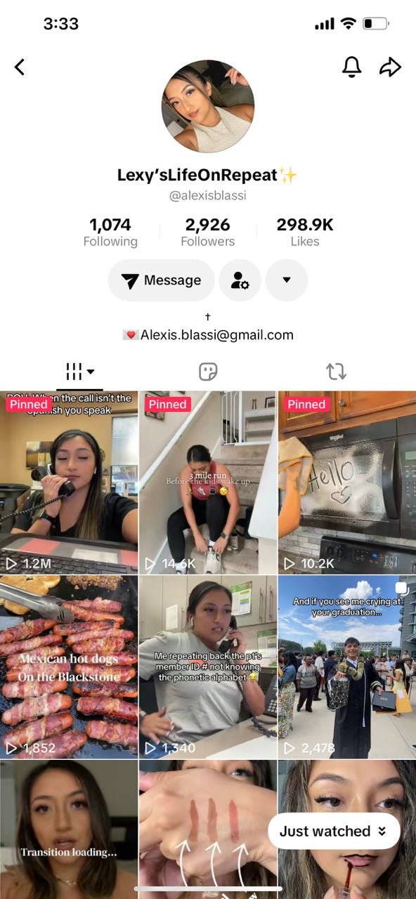 TikTok account 2k followers