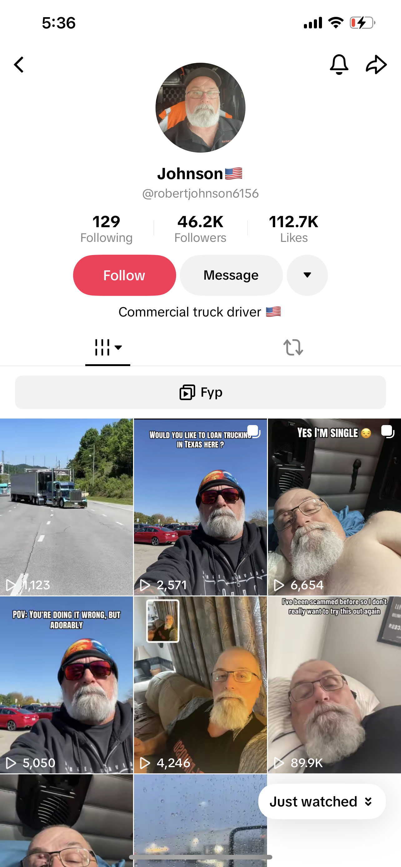 TikTok account 46k followers
