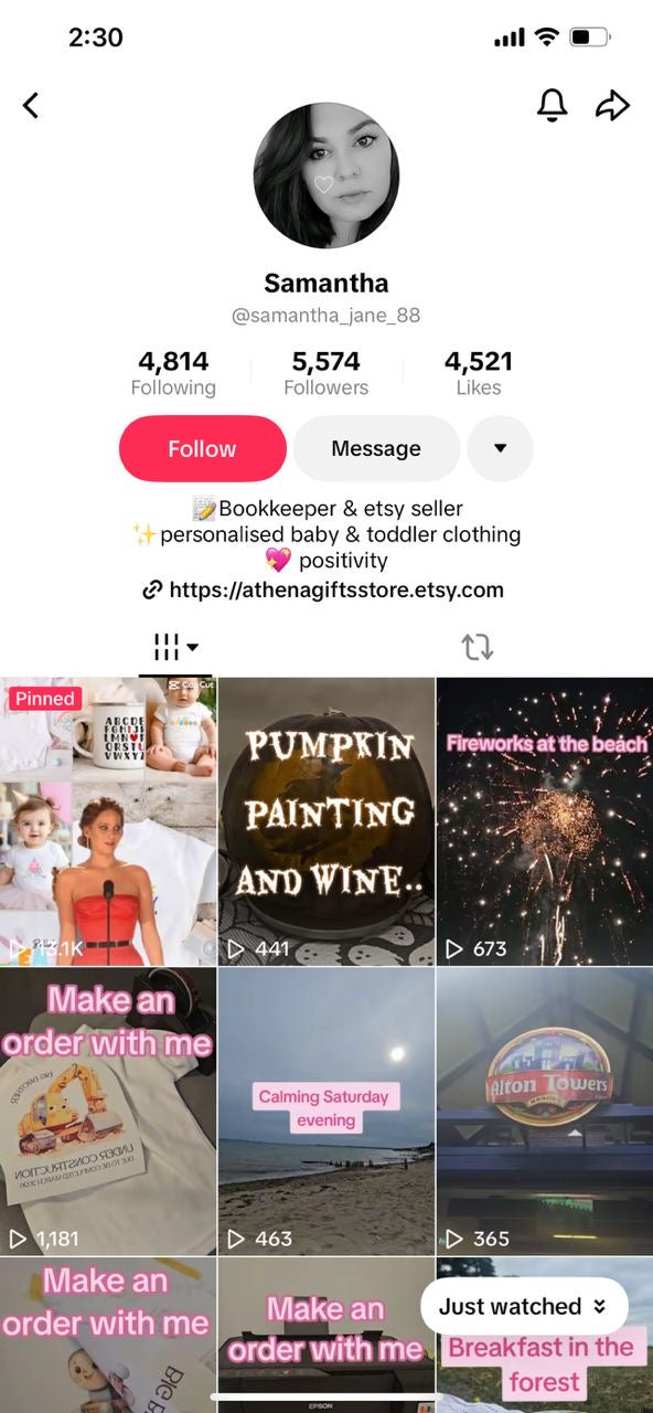 TikTok account 5k followers