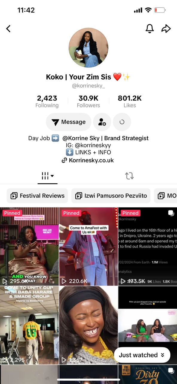 TikTok account 30k followers