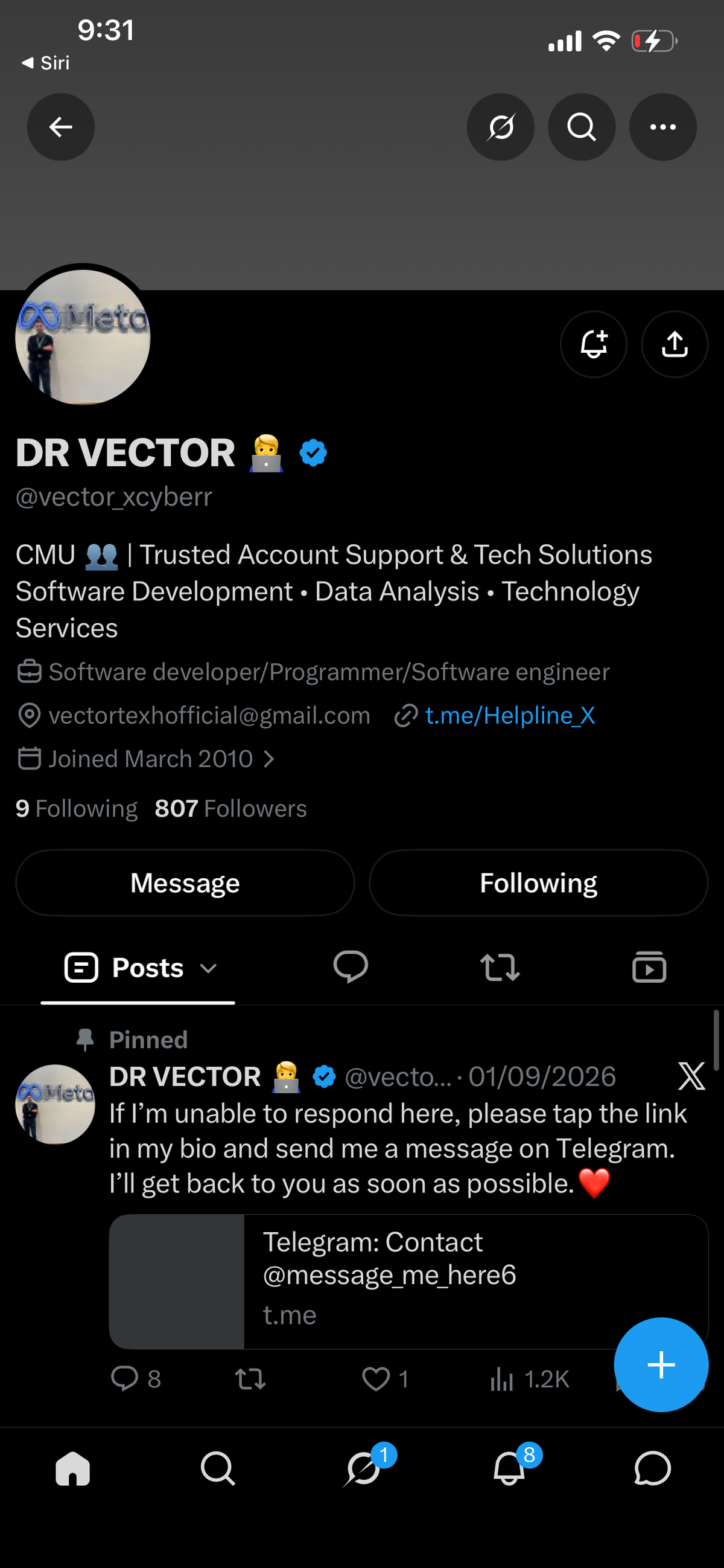 800 followers twitt