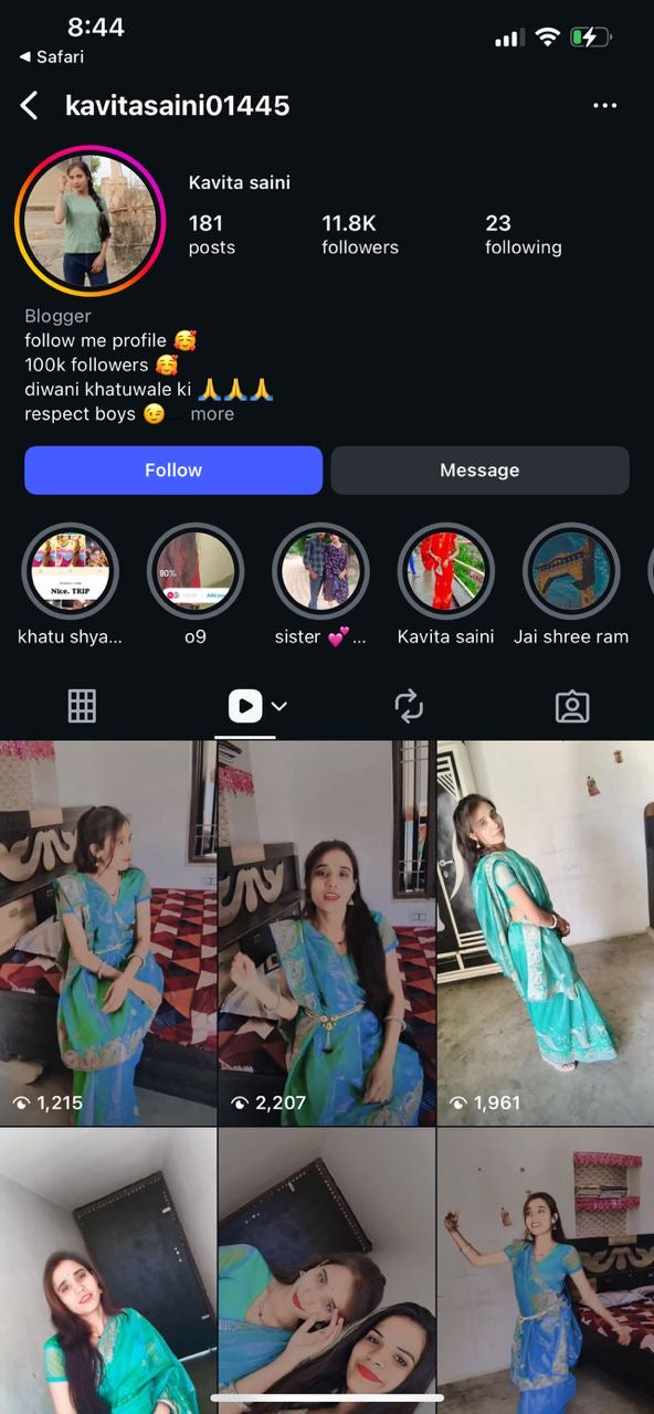Instagram account 11k followers