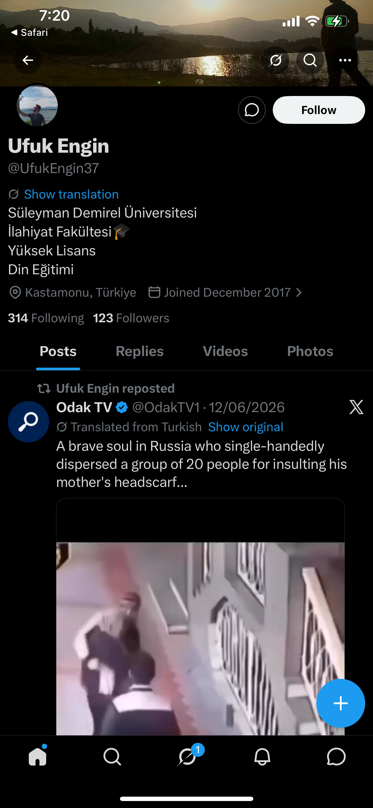 X 123 followers
