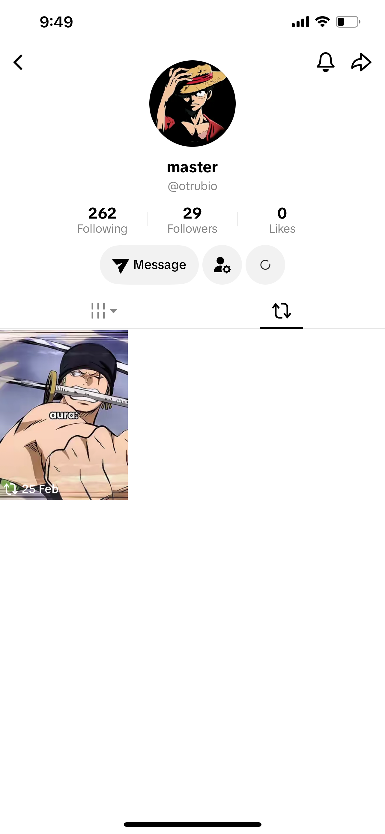 TikTok low follower