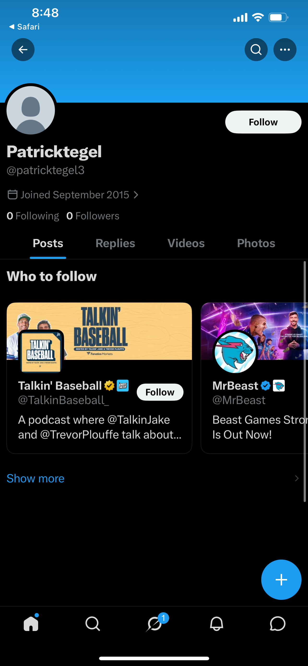X account few followers