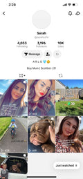 TikTok account 3k followers